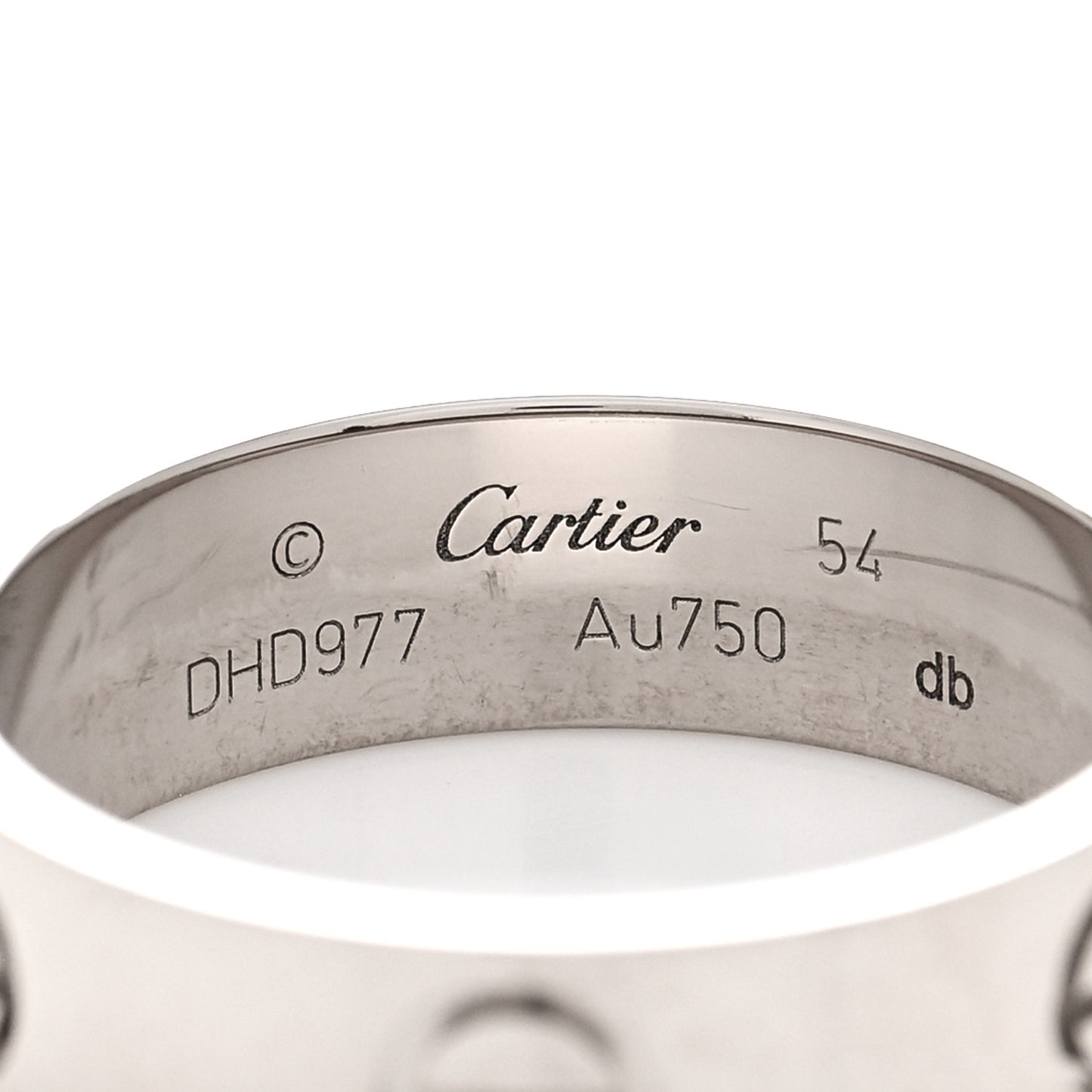18K White Gold 5.5mm LOVE Ring 54 7