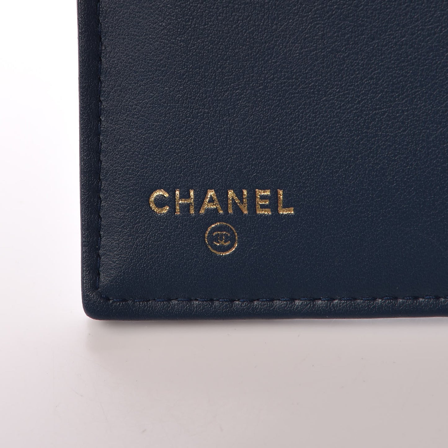 Metallic Caviar Quilted Medium Flap Wallet Dark Blue