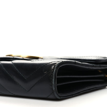 Gucci Calfskin Matelasse GG Marmont Chain Wallet Black 10 of 11
