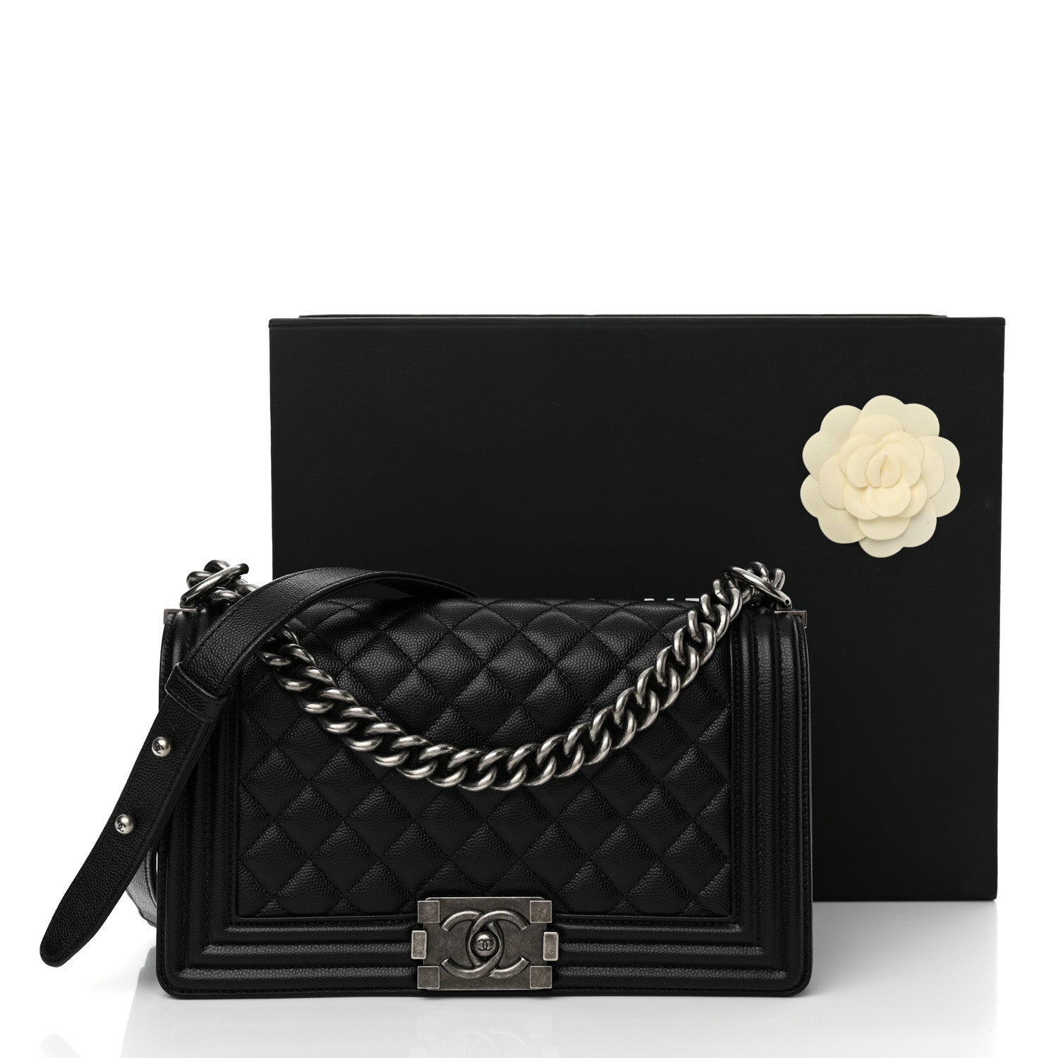 Chanel Caviar Quilted Medium Boy Flap Black 10 of 10