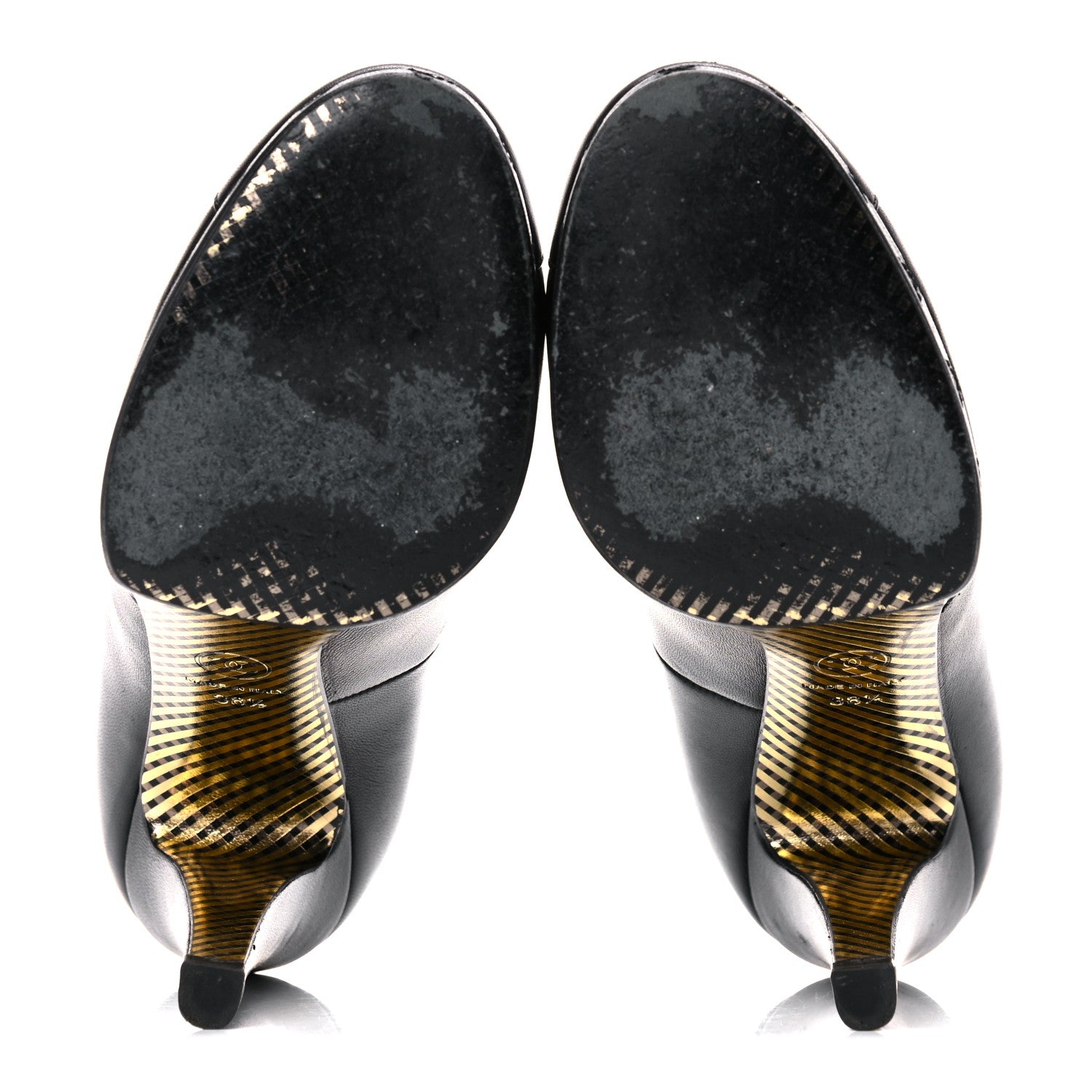 Chanel Lambskin CC Cap Toe Platform Pumps 38.5 Black 5 of 18