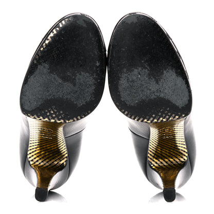 Chanel Lambskin CC Cap Toe Platform Pumps 38.5 Black 5 of 18