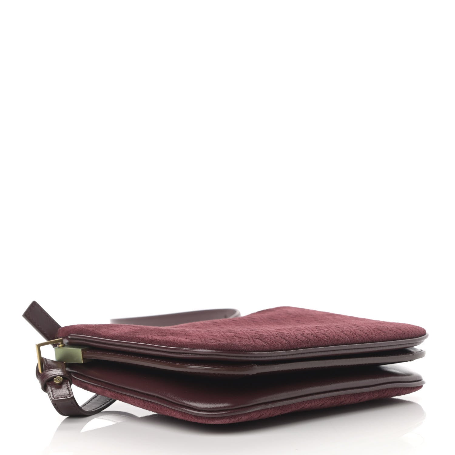 Saint Laurent Suede All-Over Monogram Crossbody Burgundy 4 of 10