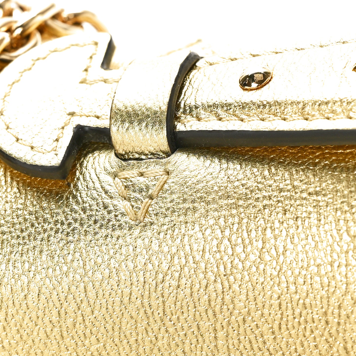 Cuir Plume Ecume Very Chain Bag Gold
