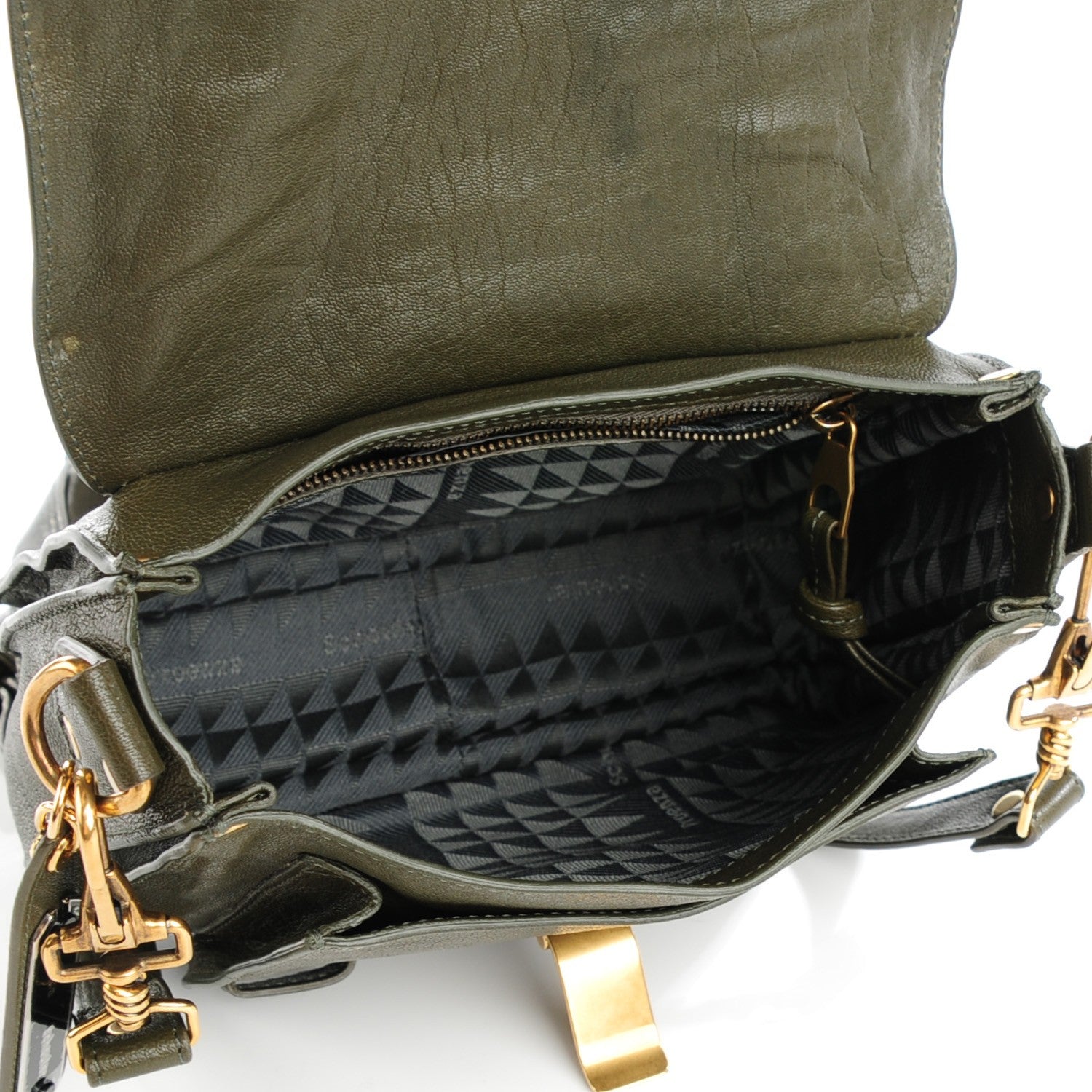 Proenza Schouler Lambskin PS1 Pouch Military Green 5 of 8