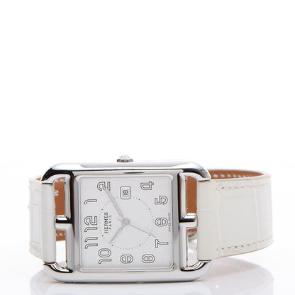 Hermes Stainless Steel Alligator 29mm Cape Cod Quartz Watch Blanc 3 of 8