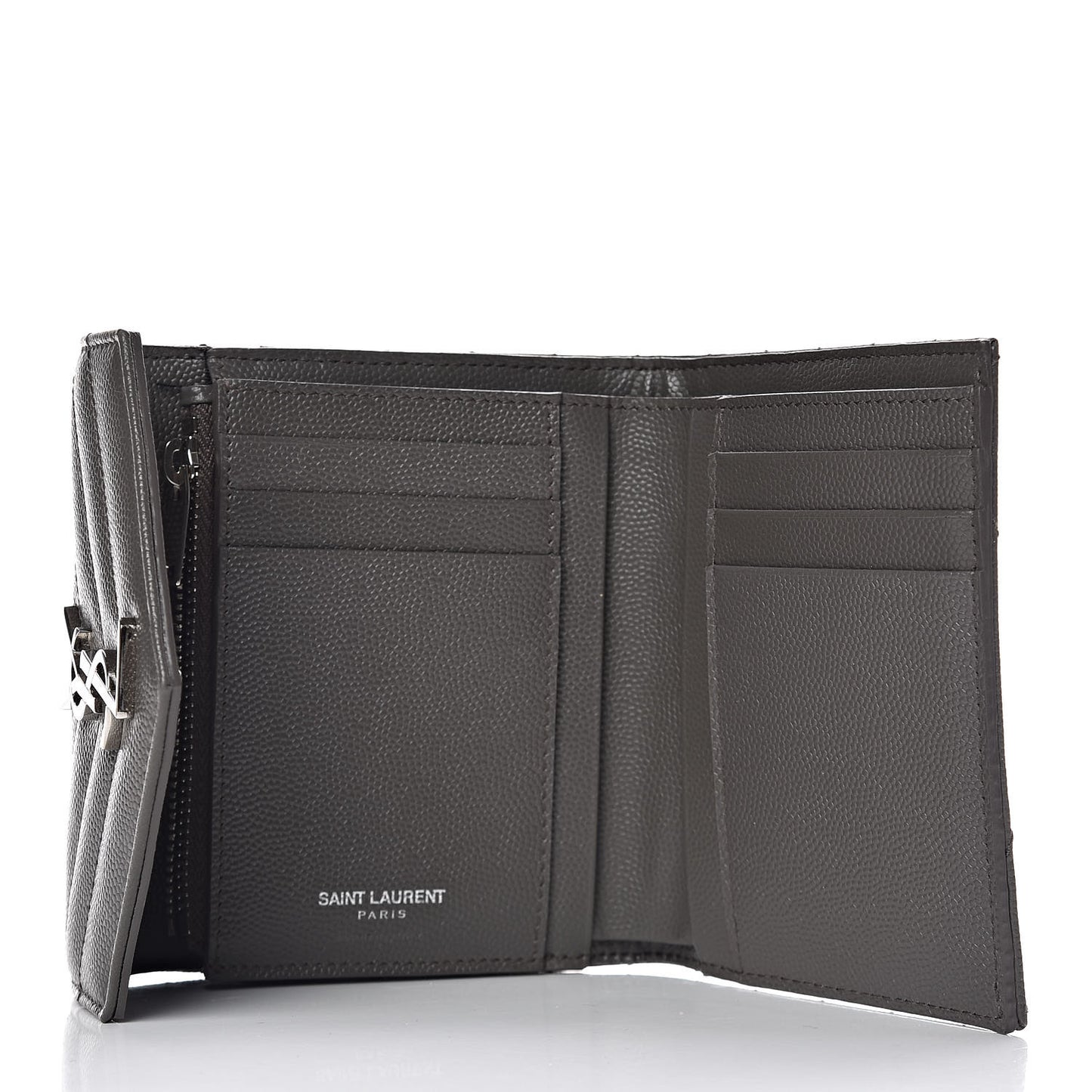 Grain De Poudre Matelasse Chevron Monogram Compact Tri Fold Wallet Earth