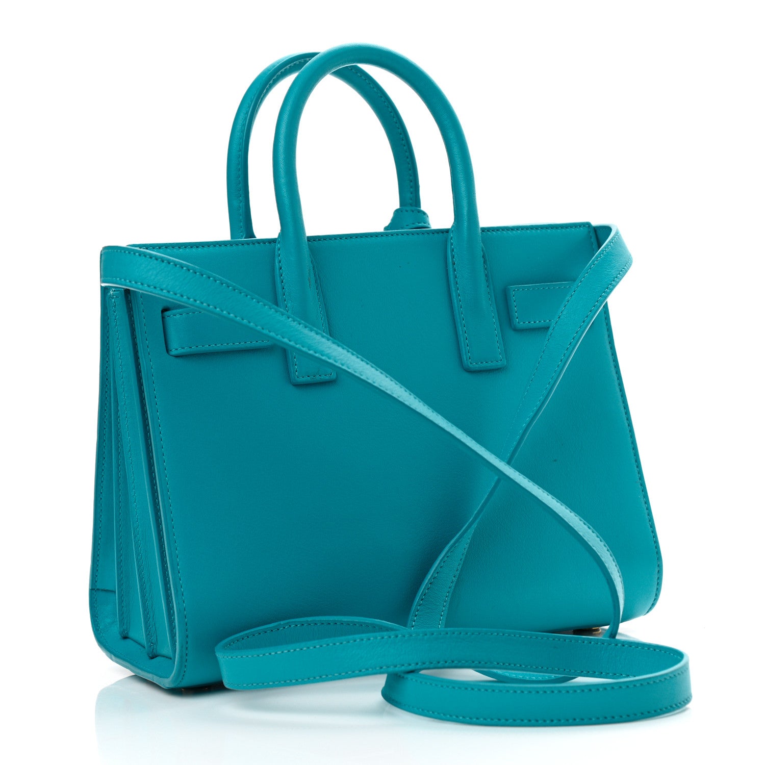 Saint Laurent Calfskin Nano Sac De Jour Turquoise 2 of 9