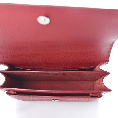 Saint Laurent Grained Calfskin Medium Monogram Sunset Satchel Red 4 of 8
