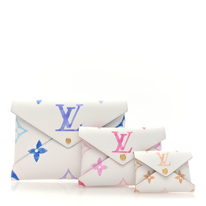 Louis Vuitton Monogram Giant By The Pool Kirigami Pochette Set Blue Rose Beige 3 of 8