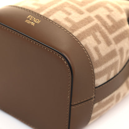 Fendi Wool Vitello King FF 1974 Mini Mon Tresor Bucket Bag Beige Cammello Sand 9 of 11