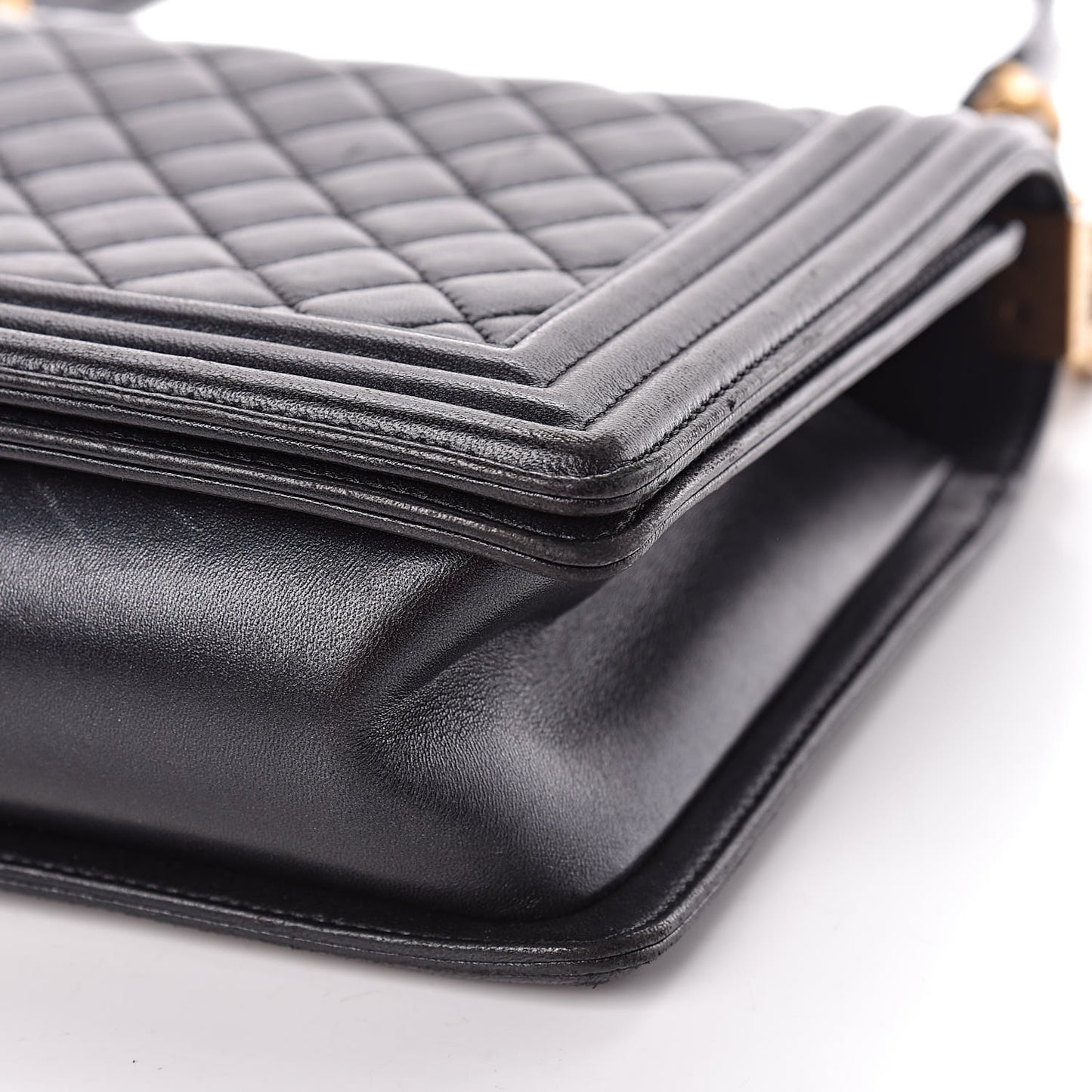 Lambskin Quilted New Medium Boy Flap Black