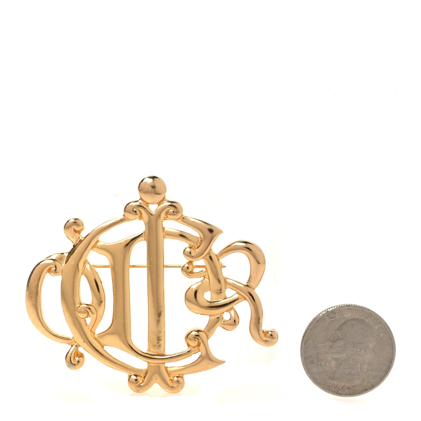 Monogram Brooch Gold