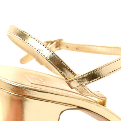 Chanel Metallic Lambskin CC Strappy Sandals 38 Gold 11 of 12