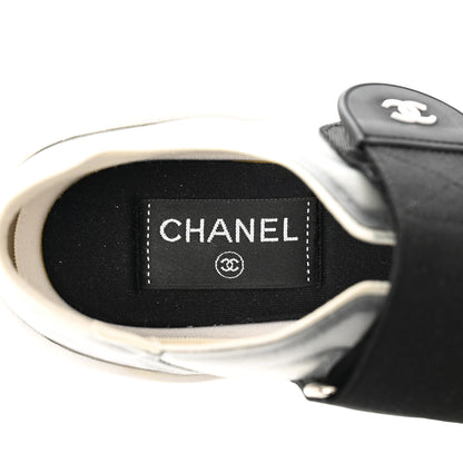 Chanel Mesh Lycra CC Sneakers 35 White Black 6 of 8