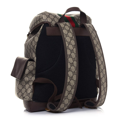 Gucci GG Supreme Monogram Medium Ophidia Double Buckle Backpack Brown 3 of 13