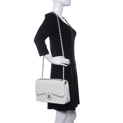 Chanel Caviar Quilted Jumbo Double Flap White 2 of 12