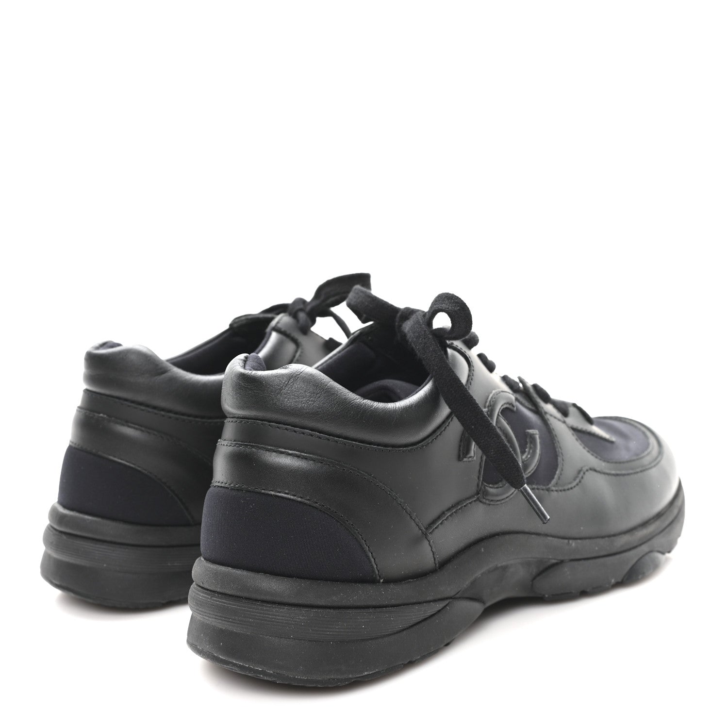 Chanel Lambskin Fabric CC Uniform Sneakers 39.5 Black 5 of 9