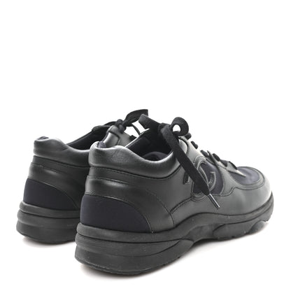 Chanel Lambskin Fabric CC Uniform Sneakers 39.5 Black 5 of 9