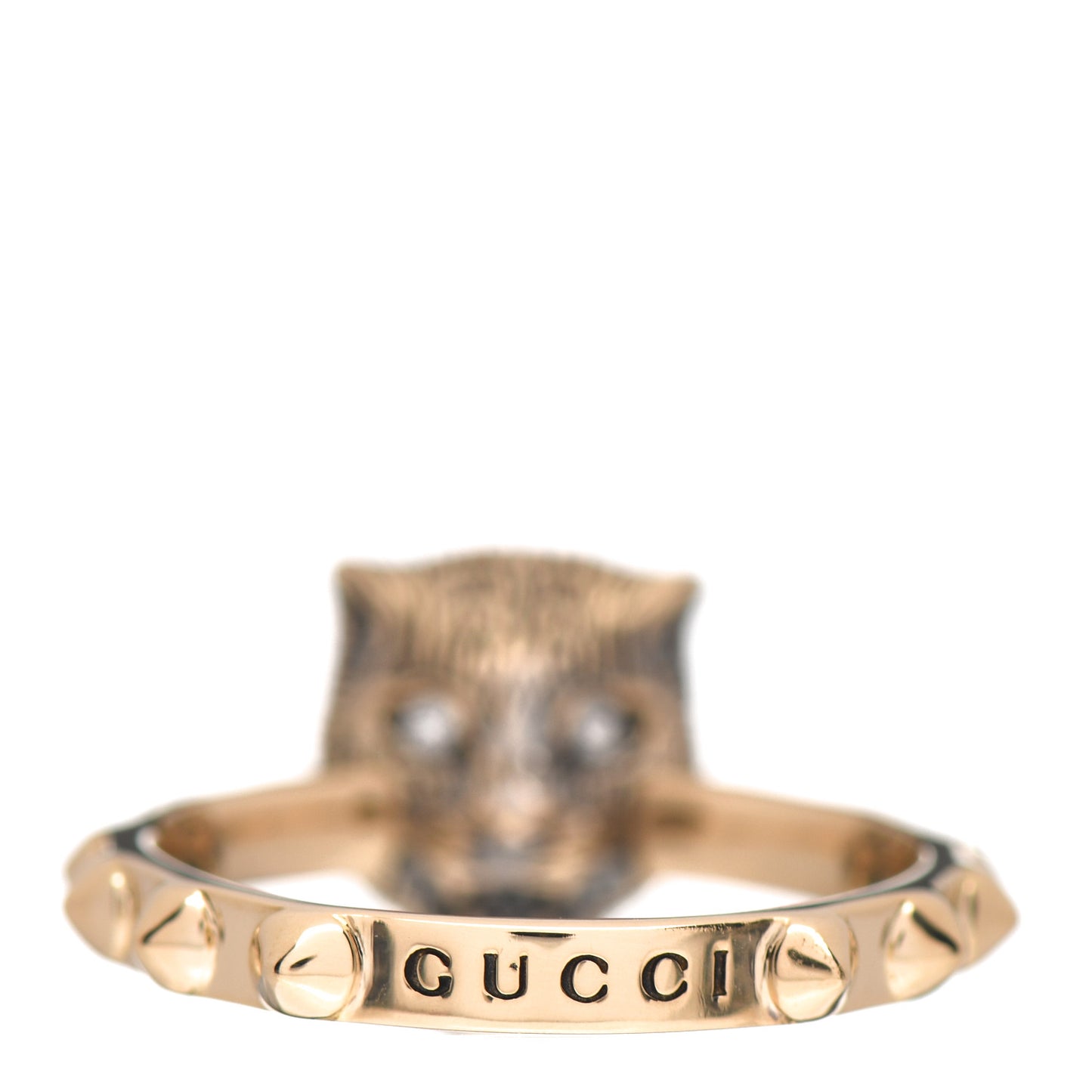 18K Yellow Gold Pink Opal Diamond Le Marché Des Merveilles Feline Ring 56 7.5