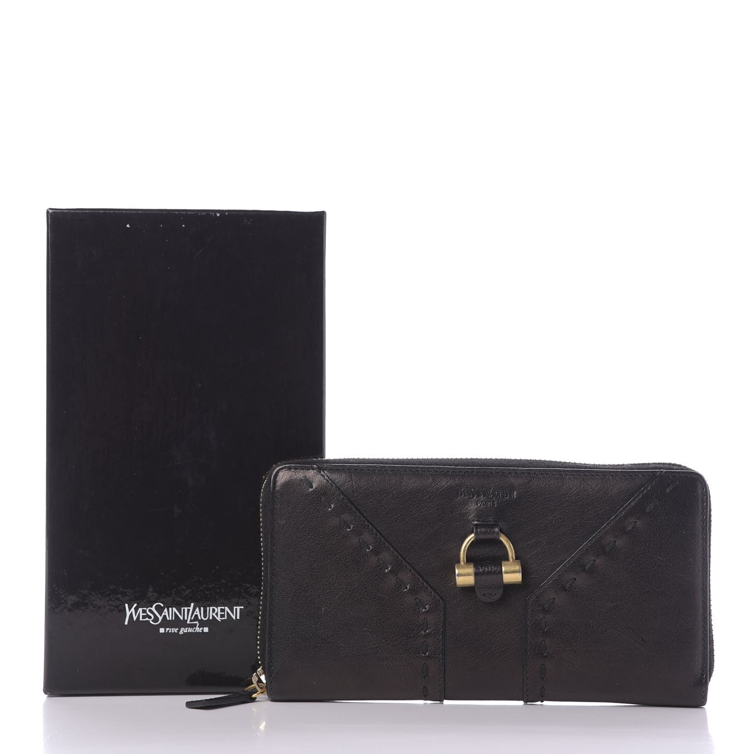Saint Laurent Buffalo Muse Zip Around Wallet Black 11 of 11
