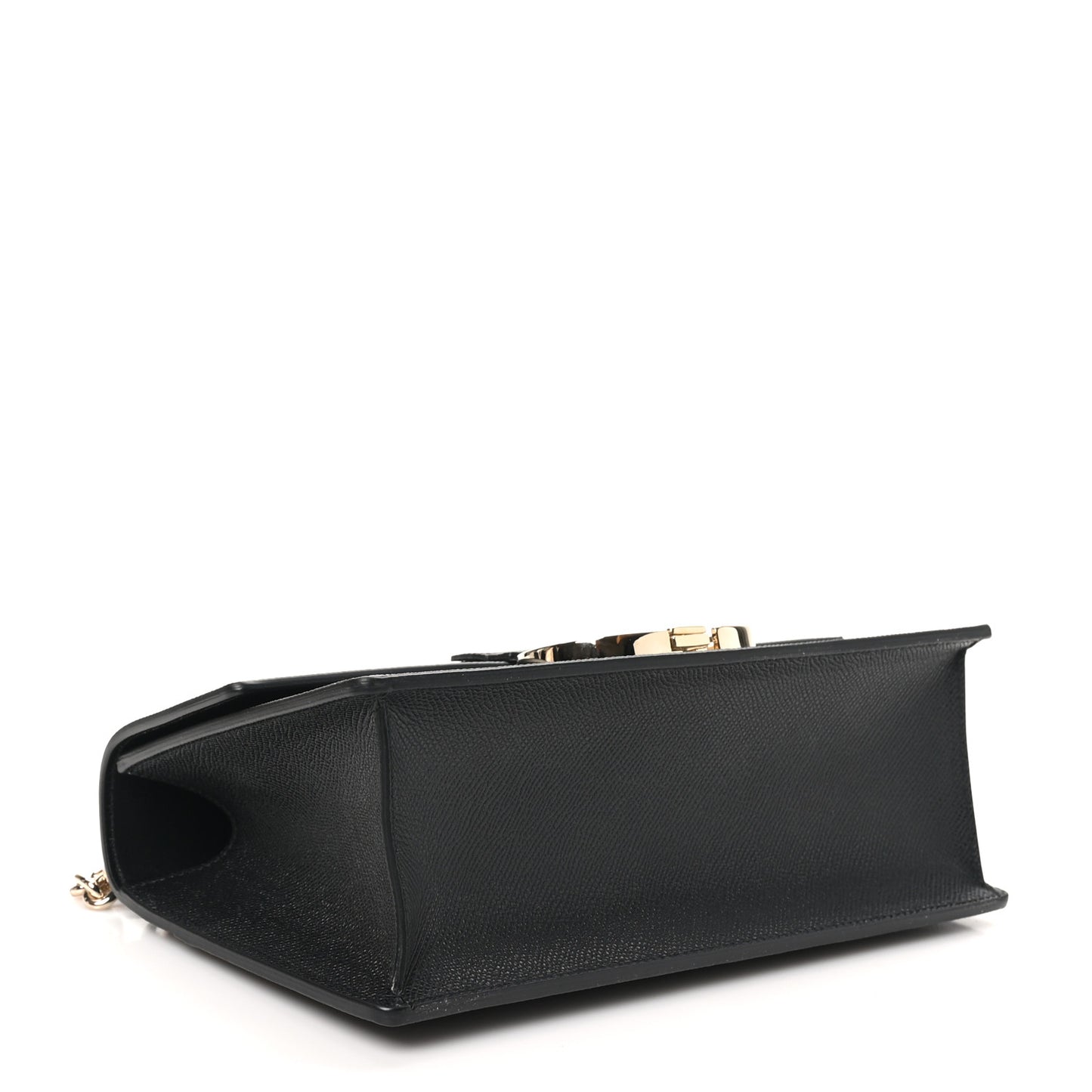 Grained Calfskin Embossed 30 Montaigne Chain Flap Bag Black