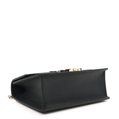 Christian Dior Grained Calfskin Embossed 30 Montaigne Chain Flap Bag Black 4 of 10