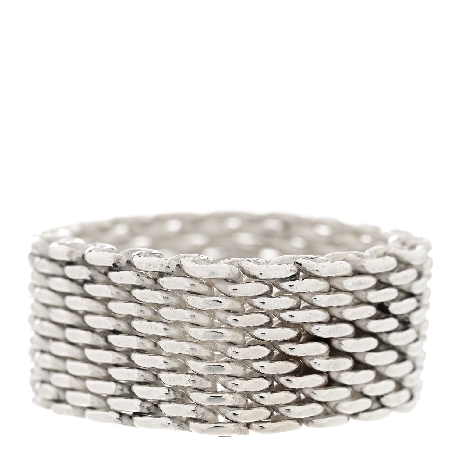 Tiffany Sterling Silver Somerset Mesh Ring 56 7.5 3 of 5