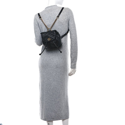 Gucci Calfskin Matelasse GG Marmont Flap Backpack Black 2 of 10