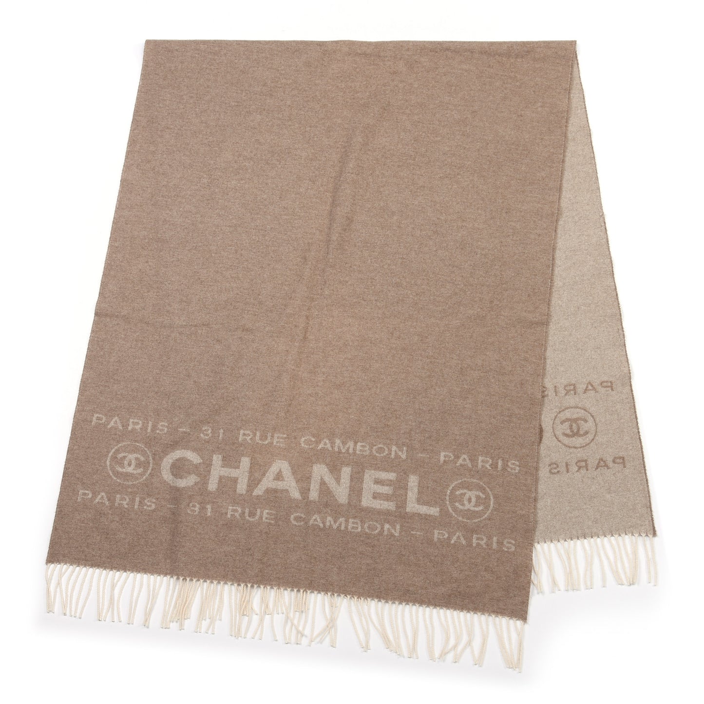 Cashmere CC Logo Stole Beige