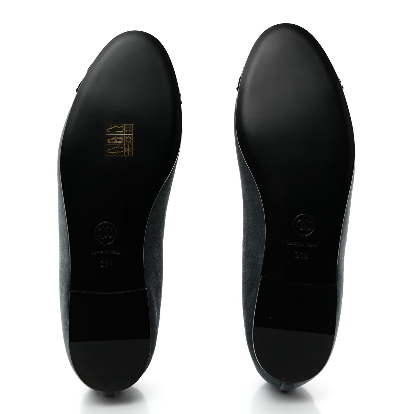 Velvet Cap Toe Ballerina Flats 36.5 Blue Black