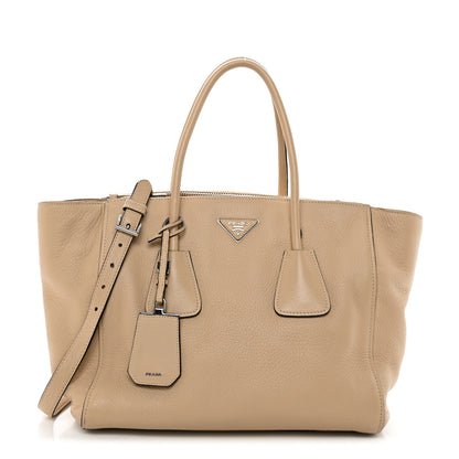 Prada Vitello Daino Twin Pocket Tote Sabbia 1 of 10