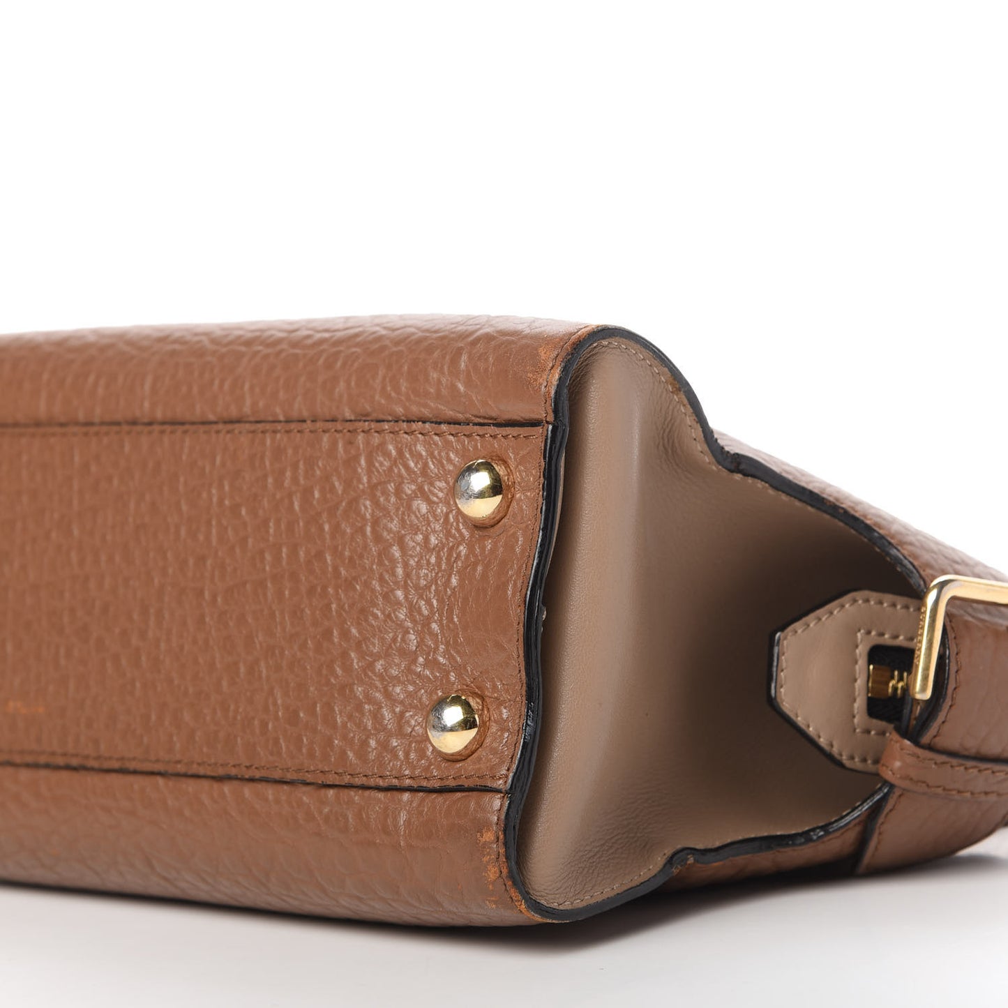 Signature Grain Small Clifton Bag Sepia Brown Honey