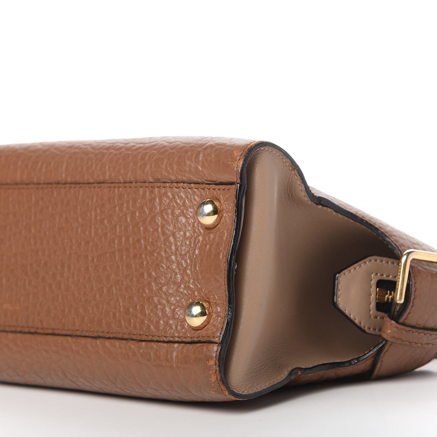 Burberry Signature Grain Small Clifton Bag Sepia Brown Honey 7 of 11