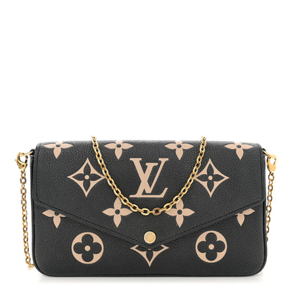 Louis Vuitton Empreinte Monogram Giant Felicie Pochette Black Beige 1 of 10