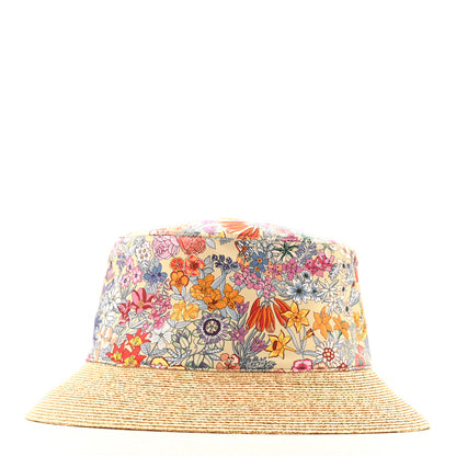 Hermes Straw Silk Cotton Harper Bloom Bucket Hat 58 Naturel Beige 4 of 9