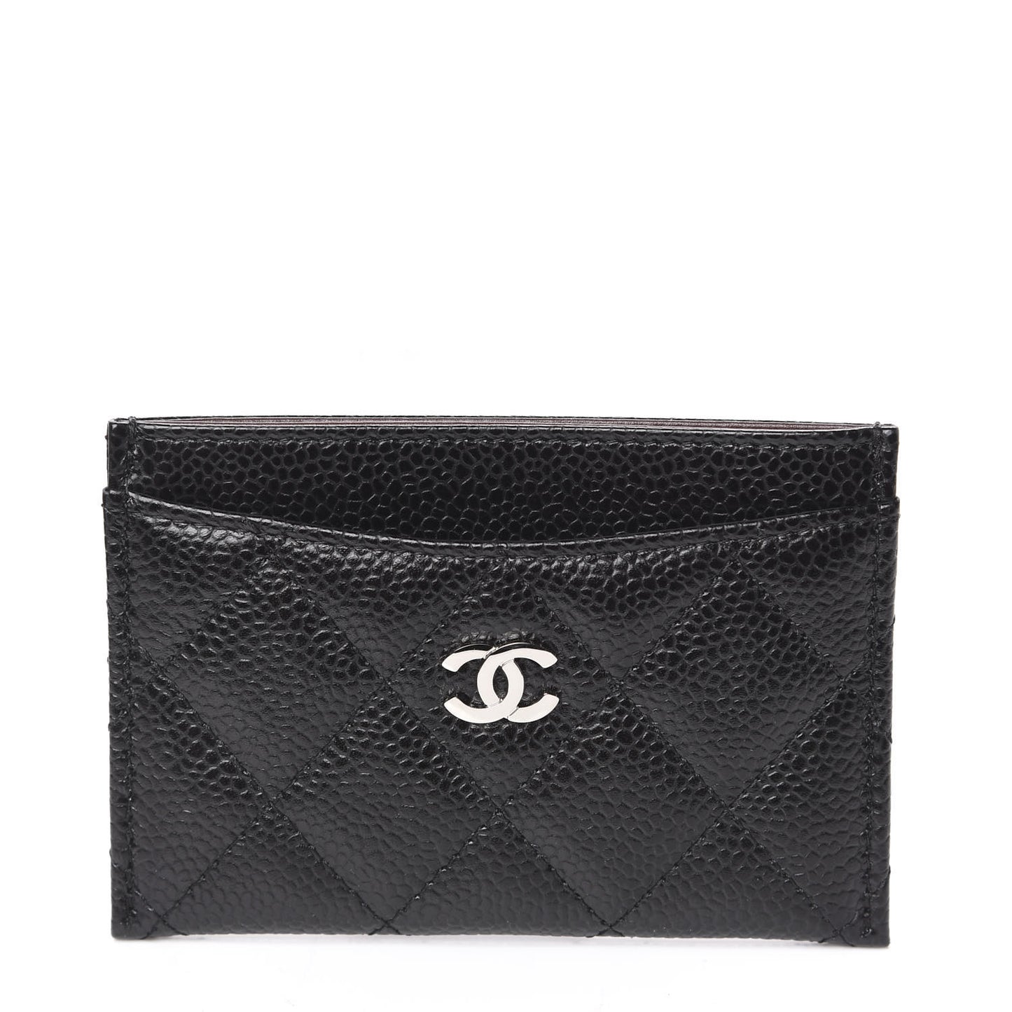 Caviar Quilted Card Holder Black