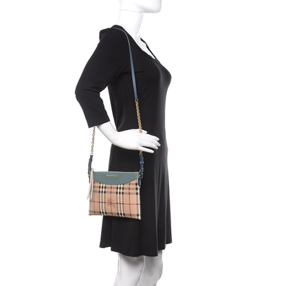 Burberry Haymarket Check Derby Peyton Crossbody Clutch Bag Eucalyptus Green 2 of 11