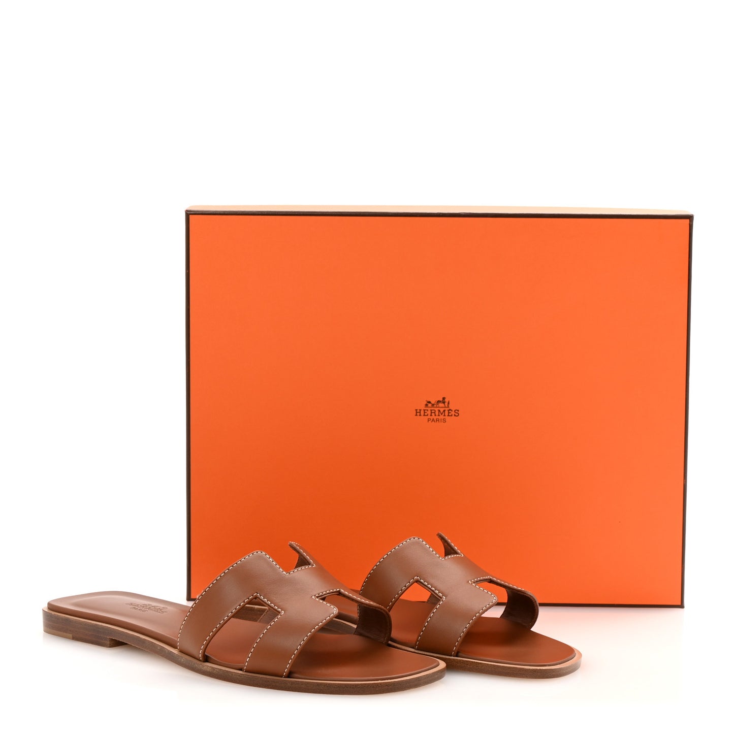 Box Calfskin Oran Sandals 36.5 Gold
