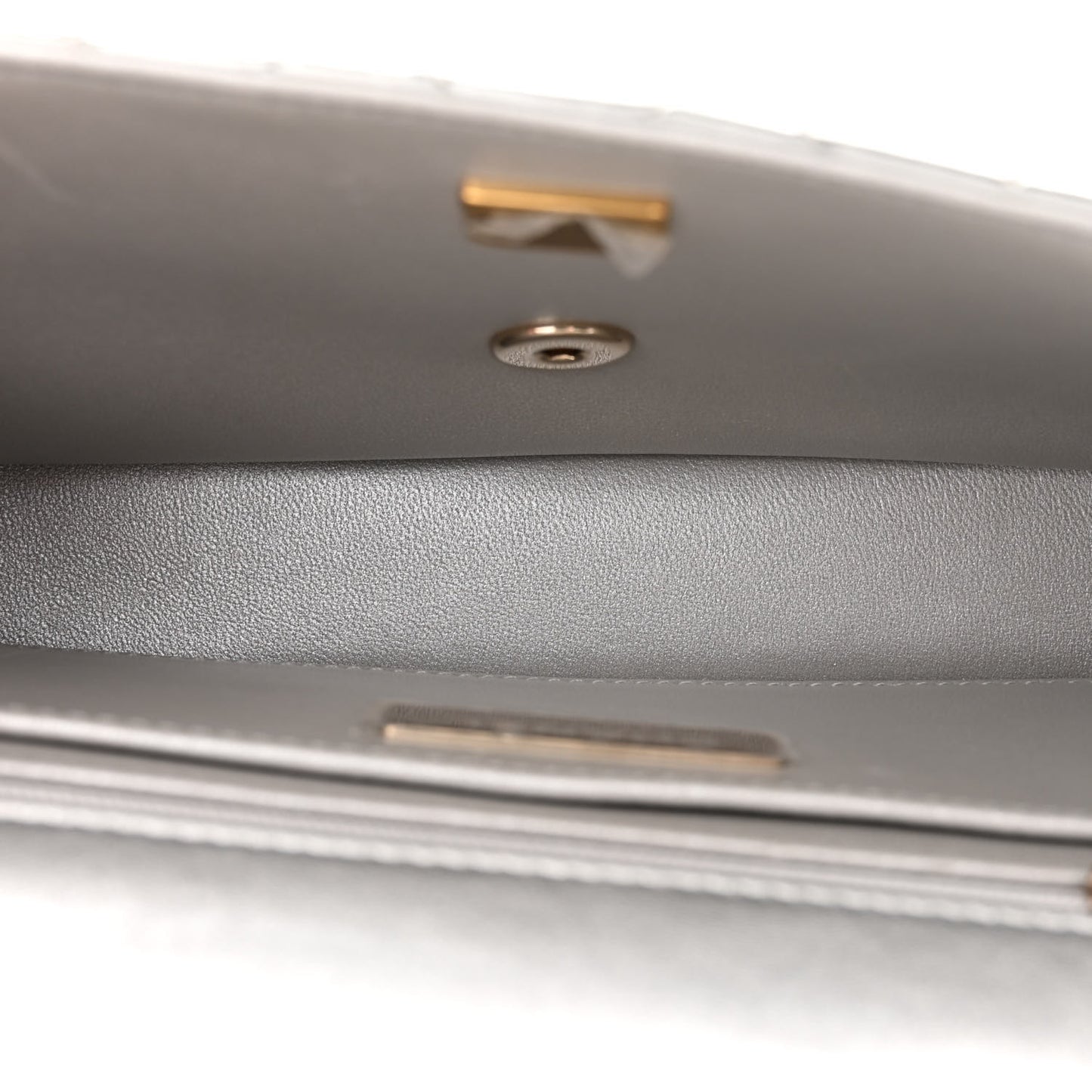 Mirror Calfskin Metallic Calfskin Medium Hollywood Boulevard Flap With Star Coin Purse Silvery