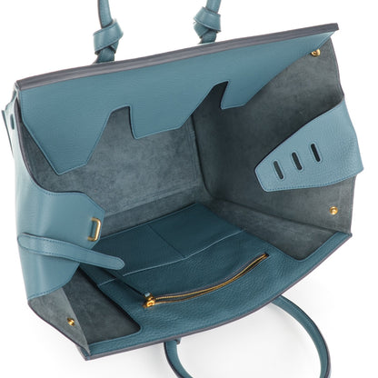 Celine Grained Calfskin Small Tie Knot Tote Denim 6 of 8