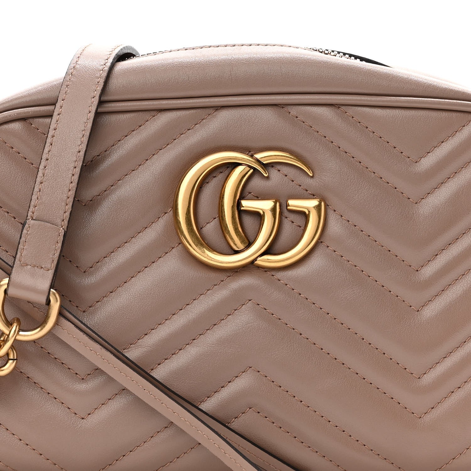 Gucci Calfskin Matelasse Small GG Marmont Chain Shoulder Bag Porcelain Rose 8 of 10