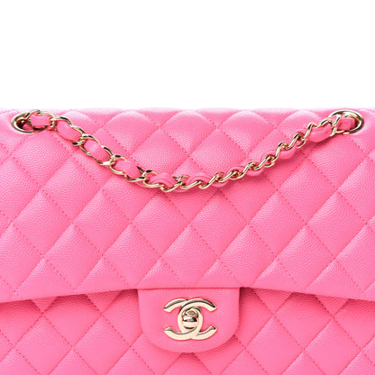 Chanel Caviar Quilted Medium Double Flap Pink 10 of 11