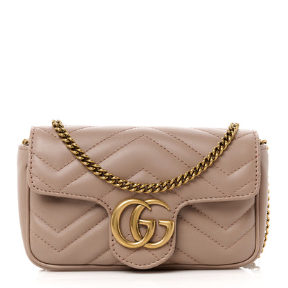 Gucci Calfskin Matelasse Heart GG Marmont 2.0 Coin Purse On A Chain Porcelain Rose 1 of 10