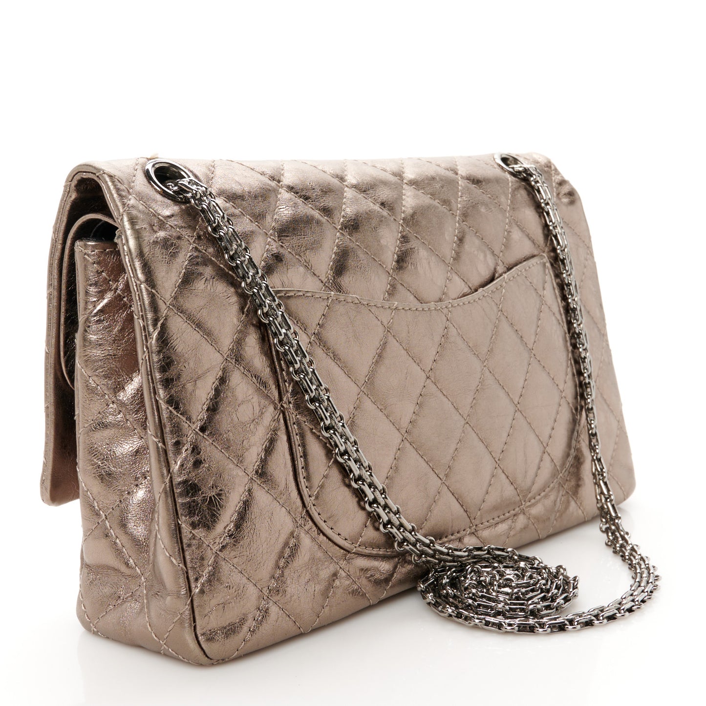 Metallic Aged Calfskin Quilted  2.55 Reissue 226 Flap Bronze