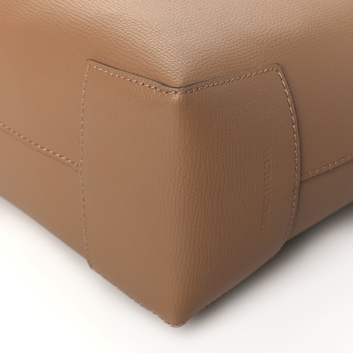 Grainy Calfskin Haymarket Check Small Reversible Tote Mid Camel