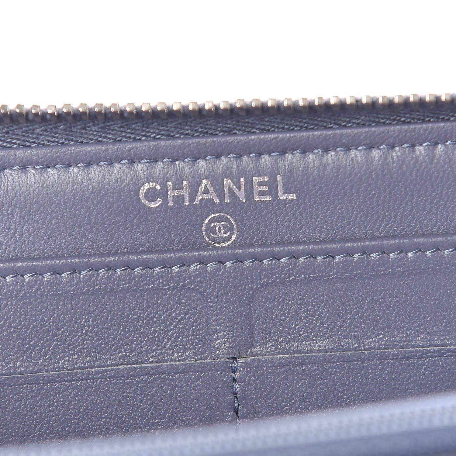 Chanel Lambskin Quilted Large Gusset Zip Around Wallet Lavender 10 of 15