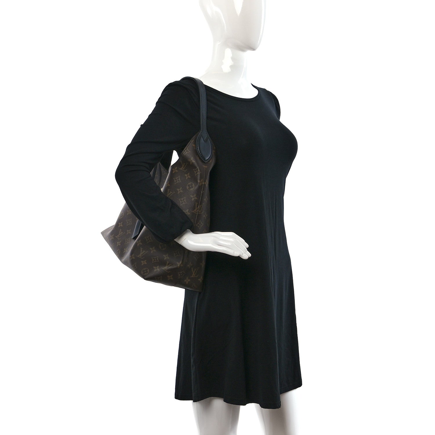 Louis Vuitton Monogram Flower Hobo Black 2 of 9
