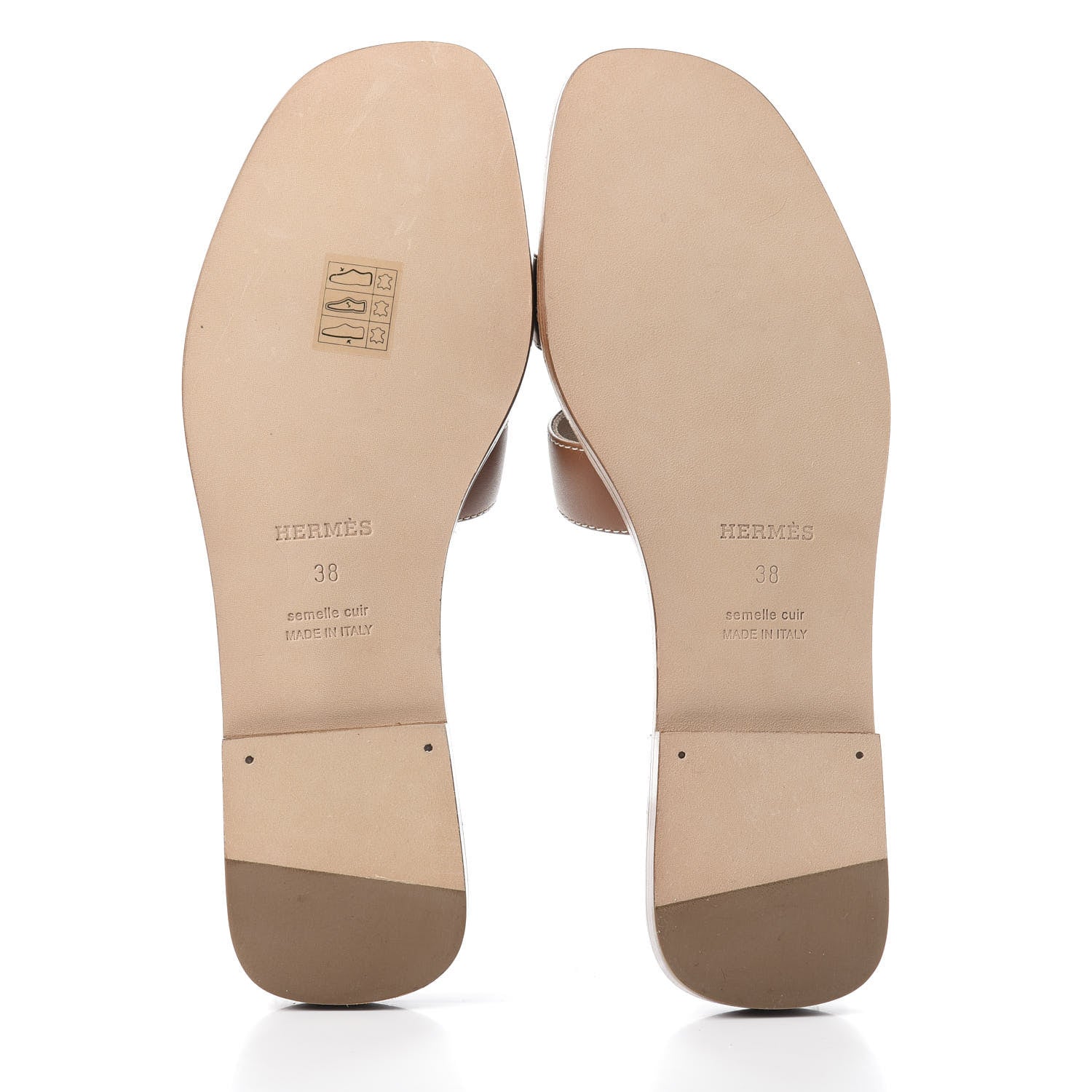 Hermes Box Calfskin Oran Sandals 38 Gold 5 of 9