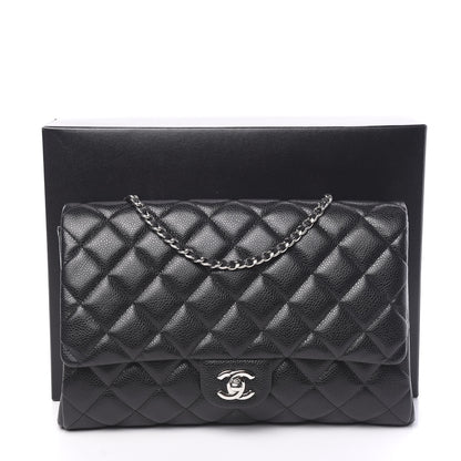 Chanel Caviar Quilted Clutch With Chain Flap Black 10 of 10